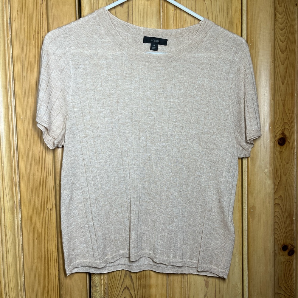 Jcrew tan/beige silk & cashmere sweater shirt